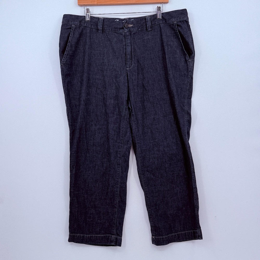 Eddie Bauer Mercer Pants Womens 16 Denim Straight Leg Coastal Capsule Cropped